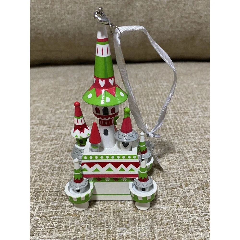 NWT Disney Fantasyland Castle Nordic Winter Village Holiday Christmas Ornament